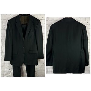 caravelli italy Mens 42R classic Black Suit office professional minimalist